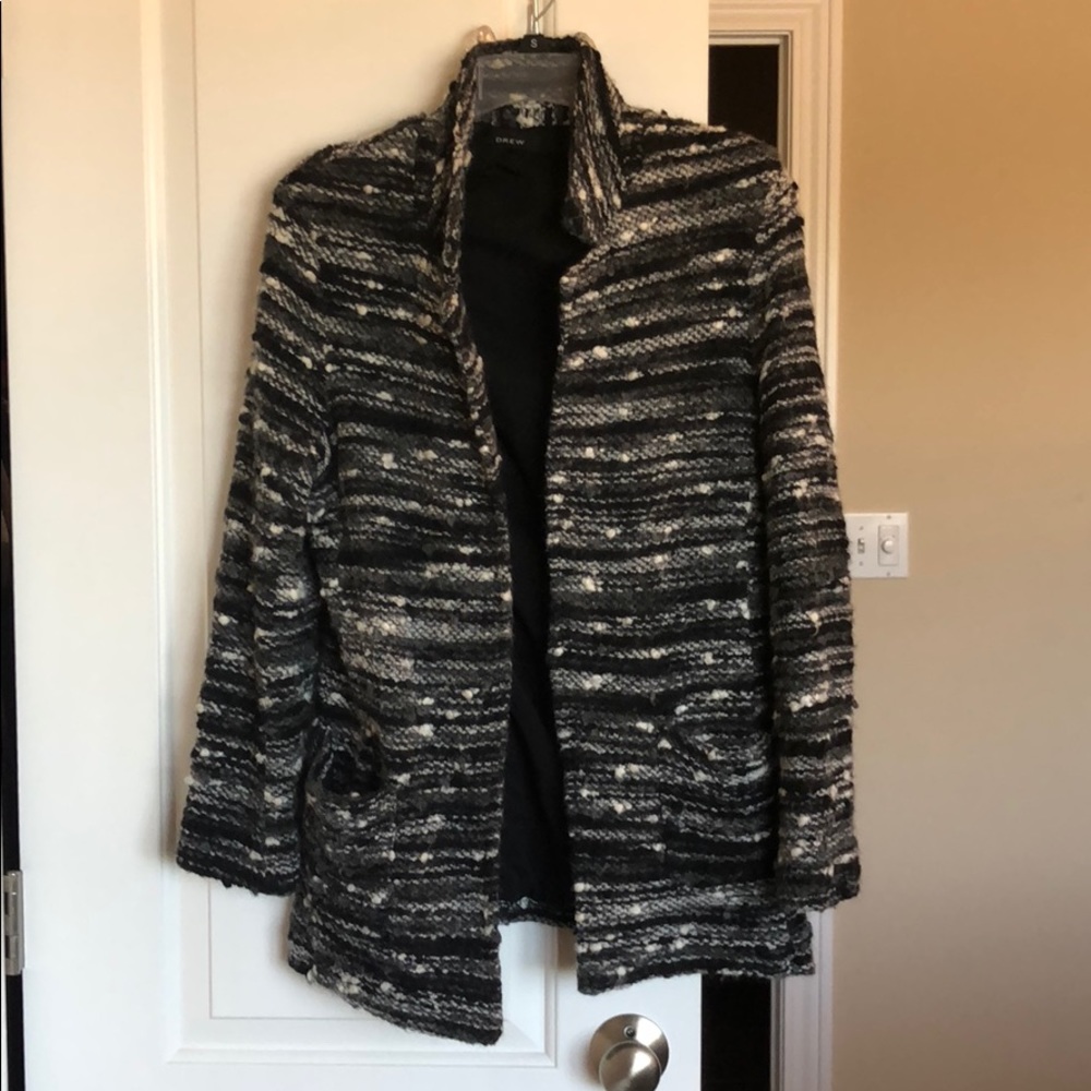 Black and white tweed blazer